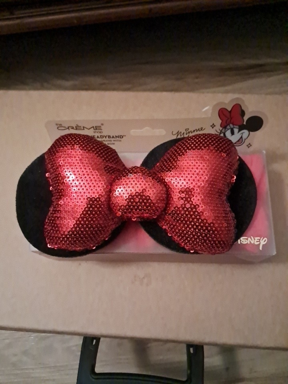 Disney Kids Black Ears with Red Sequin Minnie Bow Headband